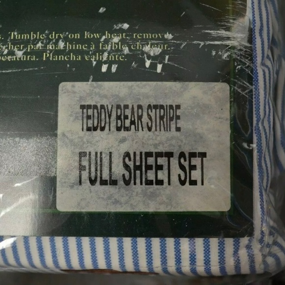 NIP Ralph Lauren Polo TEDDY BEAR Stripe Sheet Set - Picture 3 of 3